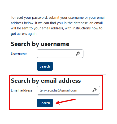 search by email address
