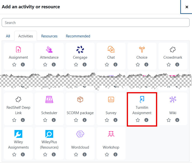 add a Turnitin LTI 1.3 Assignment