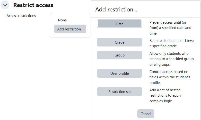 restrict access