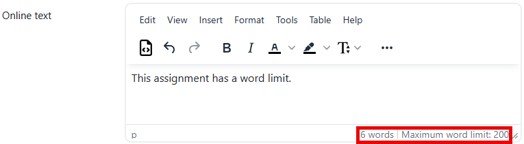 word limit example