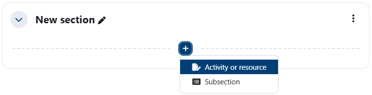 add activity or resource