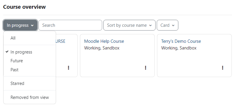 select which courses to list