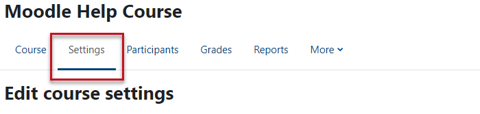 select course settings