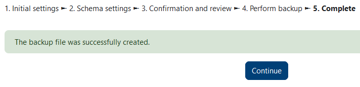 course backup complete