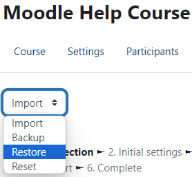 course restore