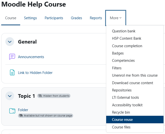 course reuse