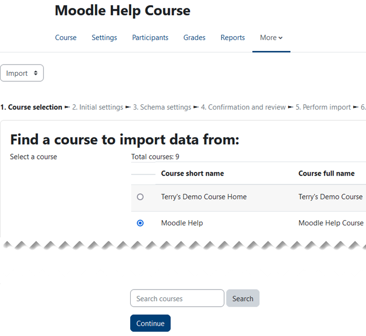 begin importing a course