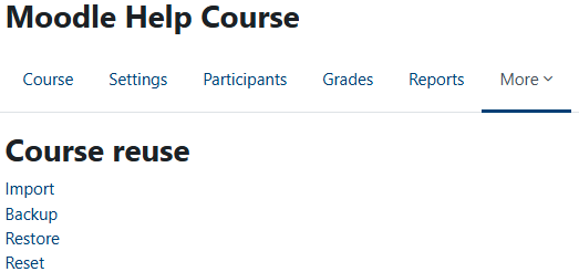 course reuse options