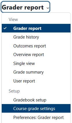 Course grade settings