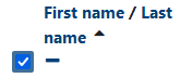 check the box next to first name / last name