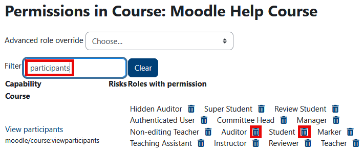 remove access to participants list