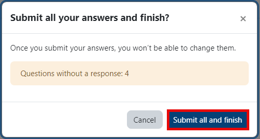 submit all your answers and finish