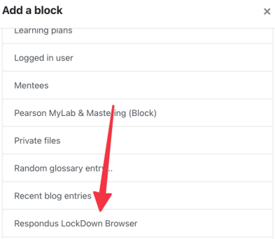 select the Resondus block