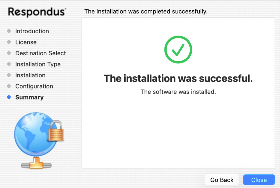 the installation was successful (macOS)