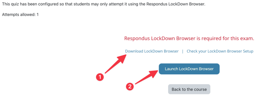 download and launch Respondus LockDown Browser