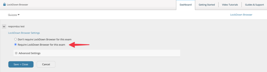 select the require option
