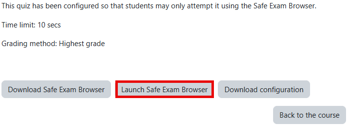 launch Safe Exam Browser