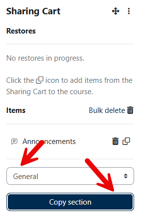 add section to Sharing Cart