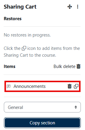 item added to Sharing Cart