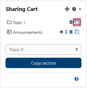 paste topic into course
