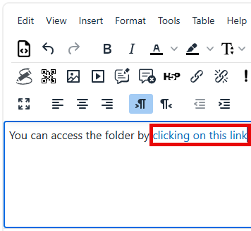 clickable link created