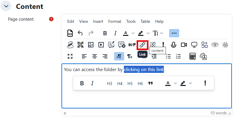 create a link